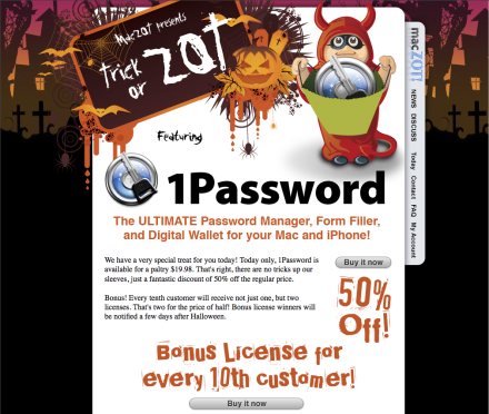 1PassWord 50% off