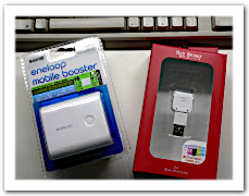 eneloop mobile booster「KBC-L2S」と iPod用USB充電器コネクタ