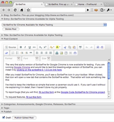 ScribeFire for Chrome